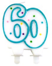 1 Candle - Number 60 - Assorted colors