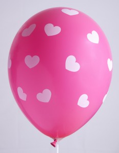 12 '' balloons - Assorted Heart Print - Bag of 100