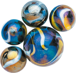 MYTHICALS 20 / 16mm + 1 / 25mm Assorted Marbles - Mermaid - Nymph - Unicorn - Witch - 20 Threads