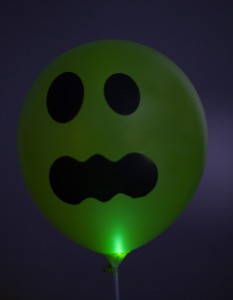 Ghost balloons - Pearl Green Printed Black Multicolored LED - Pack of 6