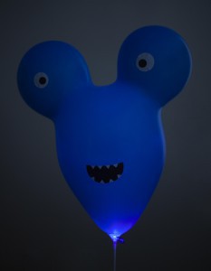 Monster balloons - Assorted Multicolored LED with Stickers - Pack of 5