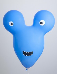 Monster balloons - Assorted Multicolored LED with Stickers - Pack of 5